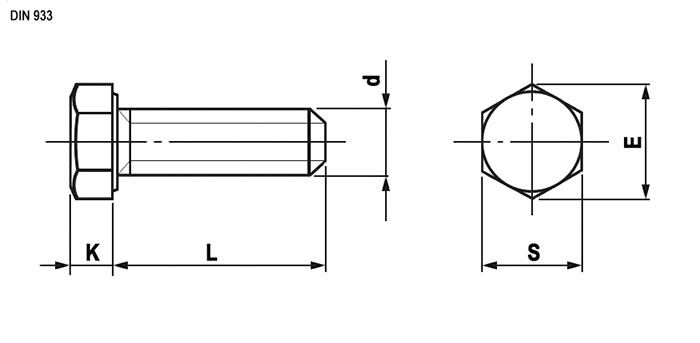 Болт DIN 933 6x40 PA66