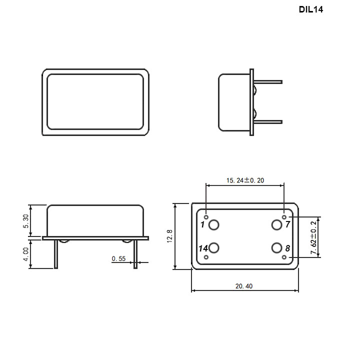 20.000 MHz (HCMOS/TTL) DIL-14