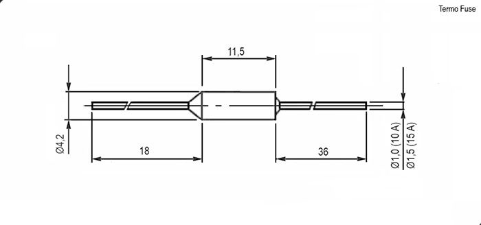 Termo fuse 121*C 10A axial
