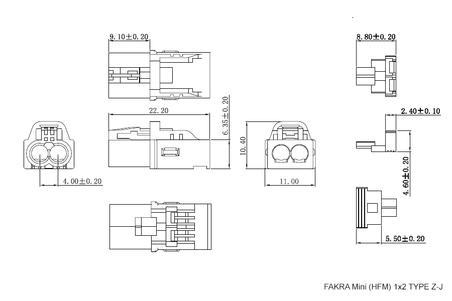 FAKRA Mini (HFM) 1x2 TYPE Z-J